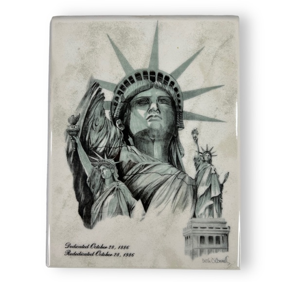 VINTAGE 1986 Statue of Liberty 100th Anniversary Limited Edition Tile 8" x 5.9" - Picture 1 of 9